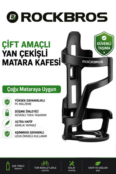 Tüm Bisikletlere Uyumlu Yan Çekişli Matara Kafesi