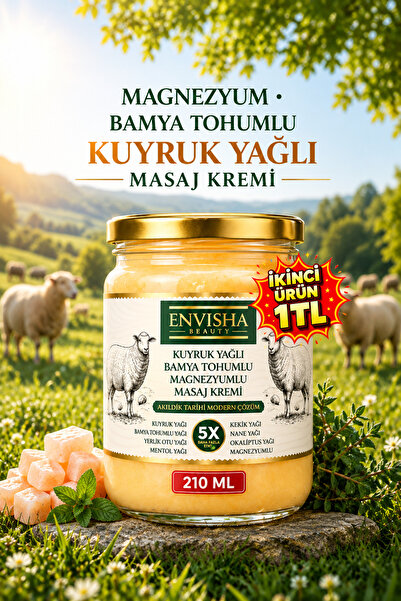 Envisha Beauty Kuyruk Yağı Kremi Bamya Tohumlu Masaj Kremi 210 GR