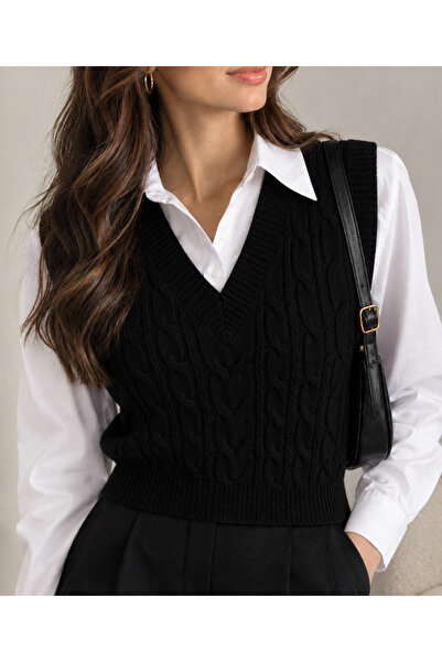 youknitwear you Cameron %100 Pamuk V Yaka Kadın Süveter