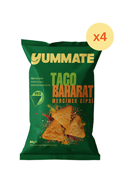 Taco Baharat Mercimek Cipsi 80g x 4 adet
