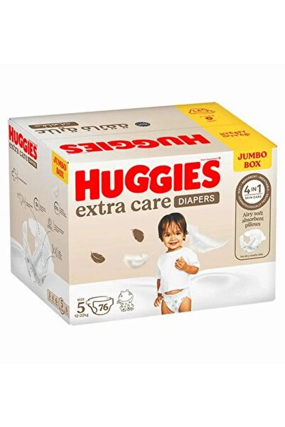 Huggies حفاضات إكسترا كير مقاس 5 جامبو بوكس 76 حفاضة