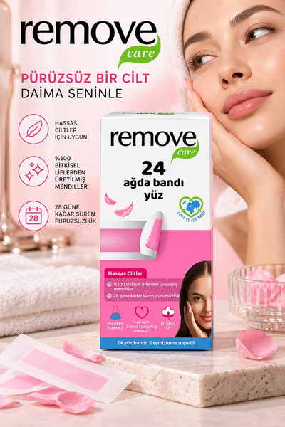 remove Care Yüz Ağda Bandı Hassas Ciltler 24'lü