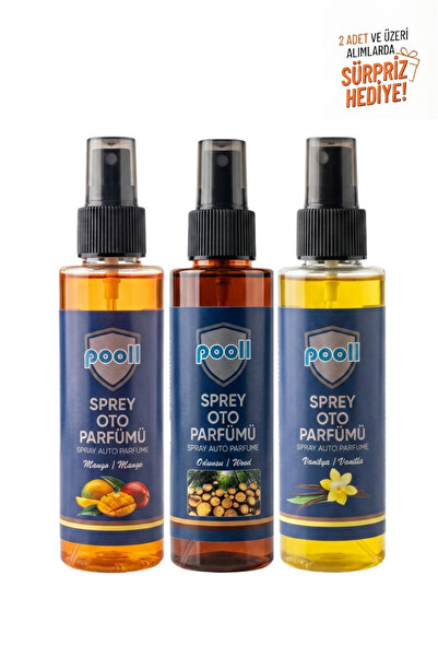 POOLL Araç Kokusu Araba Parfümü Araç İçi Sprey Oto Parfüm 150 ML Odunsu, Vani...