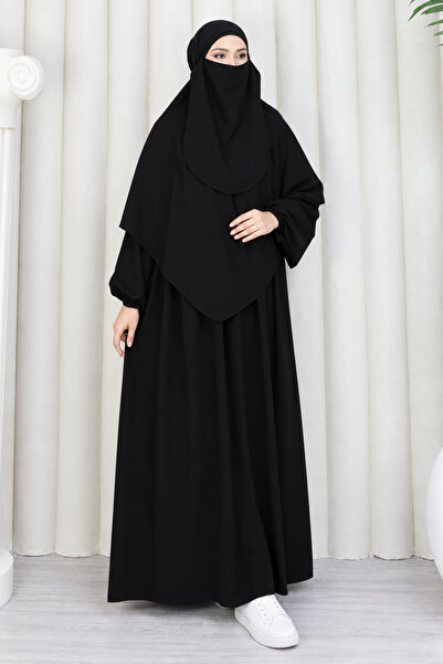 Moda Hayme Sufle Takımı Çarşaf Medine İpeği , Sufle + Peçe + Ferace