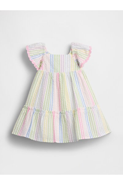 GAP Bebek Çok Renkli Seersucker Flutter Askılı Elbise