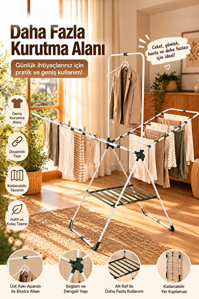 Perilla 17042 Çamaşır Kurutmalığı Kurutma Askısı Metal Kurutmalık