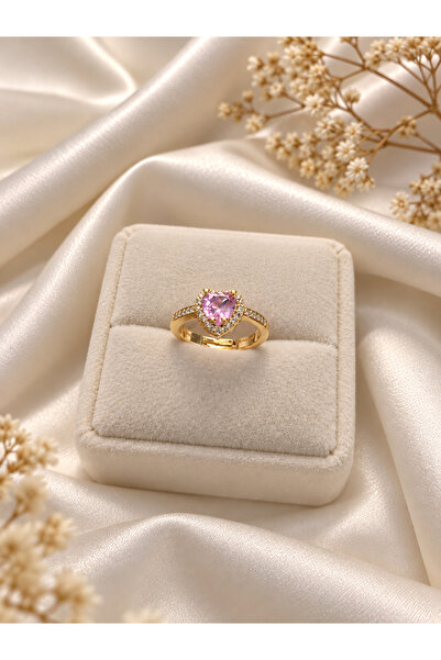 ROSHNA Pembe Kalpli Gold Yüzük