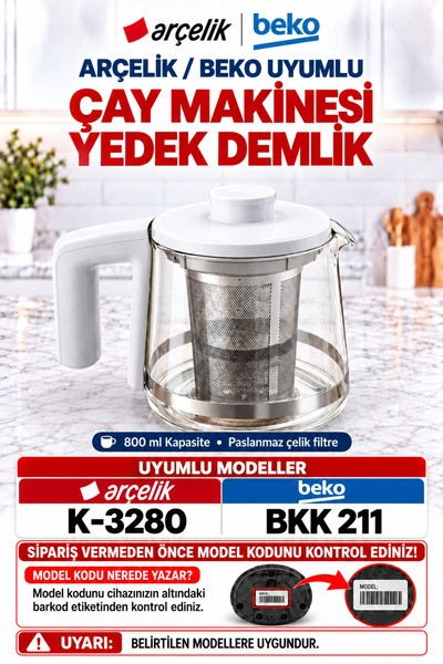 Arçelik Arcelik K3285C çay makinesi üst demlik