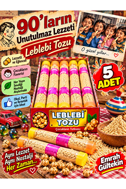 Emrah Gültekin Nostalji Leblebi Tozu (5 Adet Tüp) – Çocukluğumuzun Tatlı Hatı...