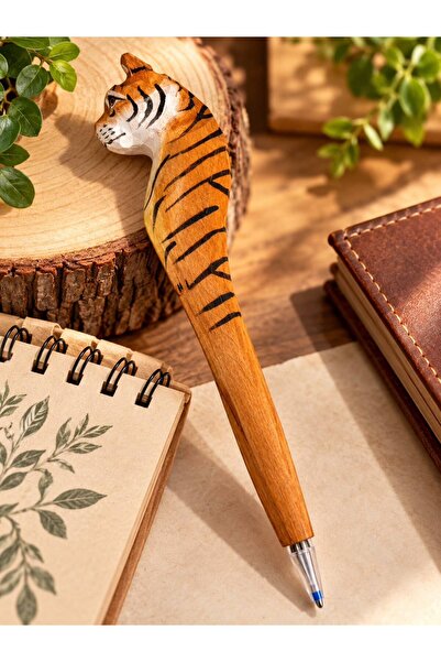 zerzembe Linden Tree Hand Carved Animal Figured Pen Ballpoint Pen