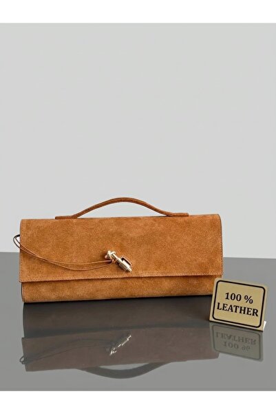 My Easy Shop Kadın Çanta Hakiki Süet Deri Clutch