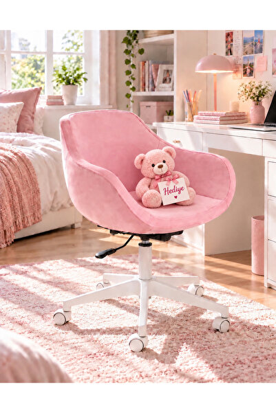 ChairLife Nune Beyaz Ayaklı/Pembe; Çalışma, çocuk odası, Oyuncu, Ofis Sandalyesi