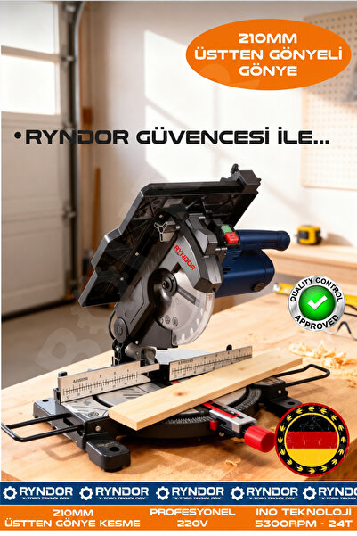 BÖHRER 210MM 1200W 5300 RPM ÜSTTEN GÖNYELİ LAMİNE PARKE AHŞAP KESME GÖNYE KES...