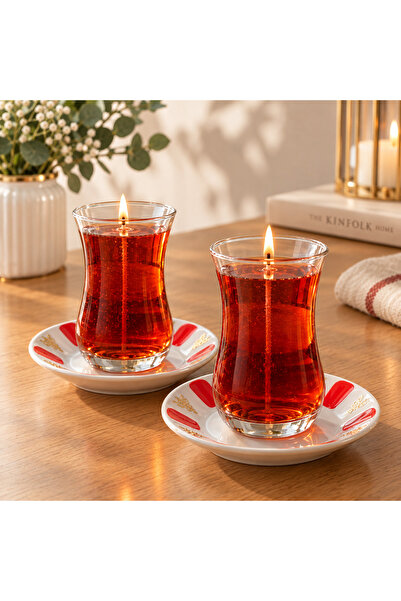 Kapadokya Esintisi – El Yapımı Dekoratif Mumlu Çay Bardağı Seti | Hediyelik Özel Tasarım