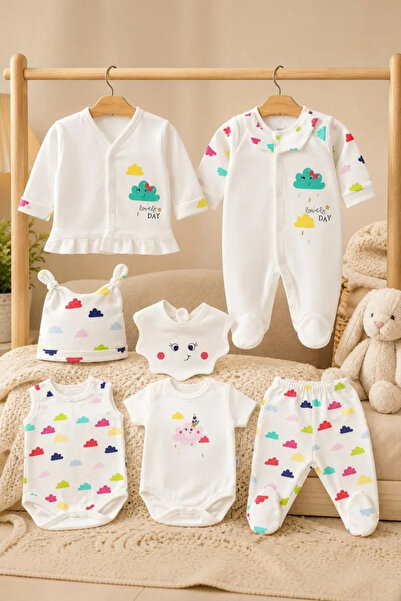 imajbebe Renkli Bulutlar Kız 8 Li Zıbın Set
