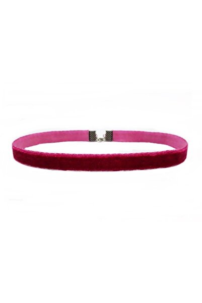 Bijustore Fuchsia Color Velvet Choker Women's Collar Necklace