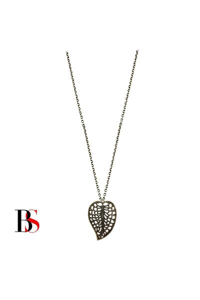 Bijustore Antique Yellow Leaf Long Women's Necklace