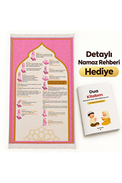Genel Markalar Eğitici Kadife Namaz Seccadesi + Hediye Namaz Rehberi