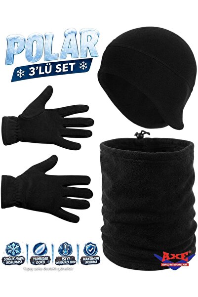 AXE SPORTSWEAR Men's Black Winter Thermal Cold-Protective Fleece Gloves - Dra...