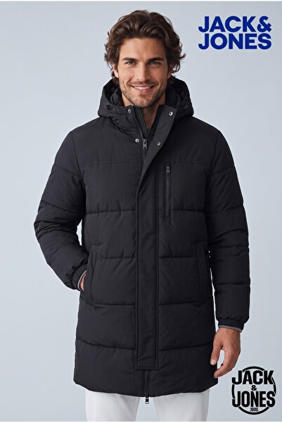 Jack & Jones Men's Coat Black 12256980 Jjebradley Long Puffer