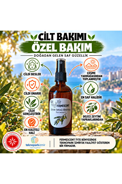 Fermescent Zeytin Yaprağı Suyu Hidrosolü Antioksidan Cilt Bakımı Doğal Tonik ...