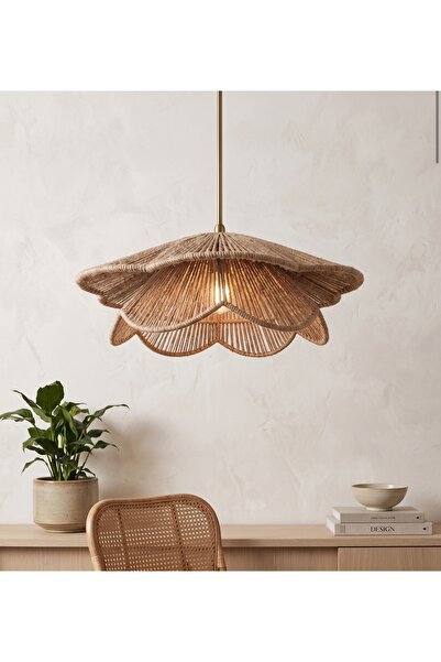 afralya home AFRALYAHOME Handmade İskandinav Rustik Tekli Sarkıt Avize DUY DA...