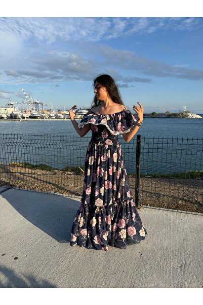 MATİSTA Matisa Luxury Pinterest Maxi Elbise Prenses Elbise Madonna Yaka Şifon...