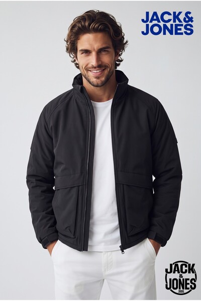 Jack & Jones Men's Stand Collar Waterproof Windproof Coat Jacket - Diego