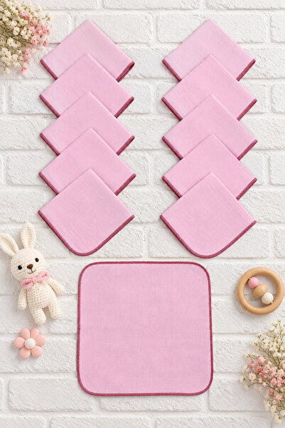 GÜNEŞBAYB Toz Pembe 10lu Bebek Müslin Bezi %100 Pamuk Nefes Alabilen Yumuşak ...