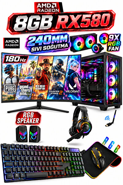 Dmc N246 Windows 11 Ryzen 7 5700,16GB RAM,1TB HDD-256GB SSD,8GB RX580,24''180...