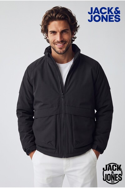 Jack & Jones Diego Transitional Erkek Siyah Su Rüzgar Geçirmez Mont Ceket (12...
