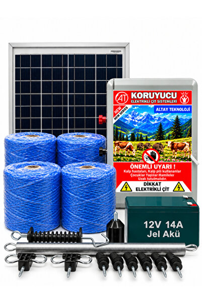 KORUYUCU ÇİT Koruyucu Elektrikli Çit Cihazı Güneş Enerjili Domuz Ayı Kovucu (...