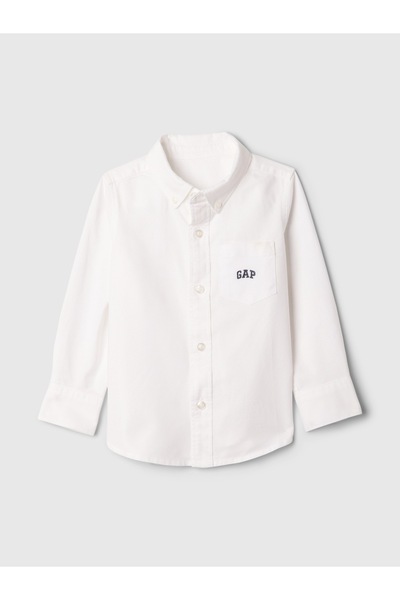 GAP Erkek Bebek Beyaz Gap Logo Oxford Gömlek