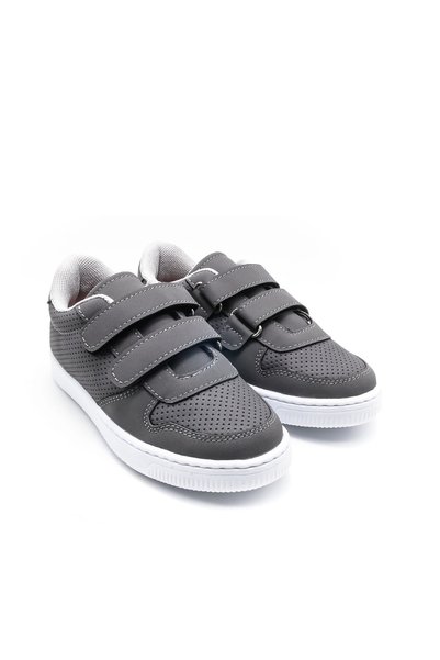 KU&PA SHOES Burber Gray Suede Kids Unisex Sneaker Casual Sports Shoes Lace-Up Velcro Kp-5001