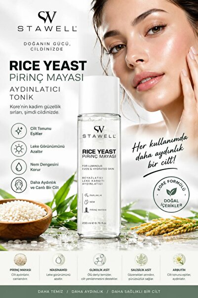 Pirinç Mayası Aydınlatıcı - Beyazlatıcı - Leke Karşıtı Nemlendirici Yüz Bakım Toniği 200 Ml