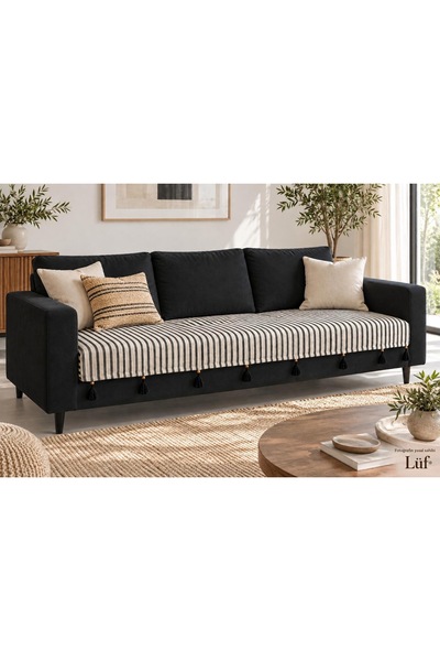 Çizgili Koltuk Örtüsü 100x230 cm | Koltuk Şalı | Koltuk Koruyucu | Dekoratif Örtü