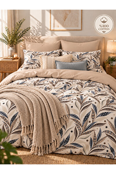 MyStory Home Σετ Παπλωματοθήκη από 100% Βαμβάκι Velora Cream