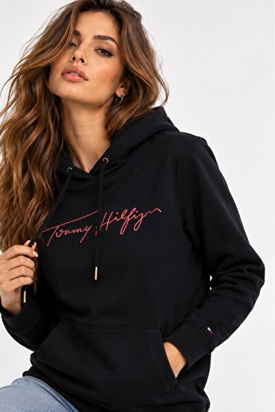 Tommy Hilfiger Embroidered Textured Relaxed Fit Sweatshirt