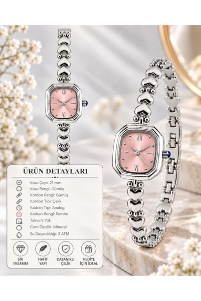 Reddington Women's Heart Cord Model Silver Color Steel Cord Wristwatch