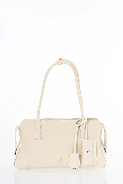 Kayra Faux Leather Shoulder Bag Cream
