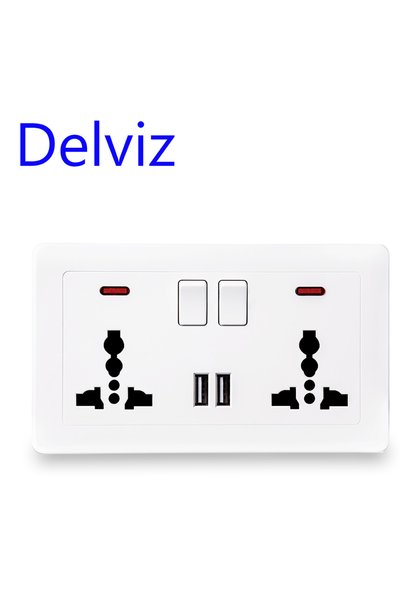 Choice 110-250V White Delviz Wall 13A Power Socket +USB Global Universal 3 Ho...