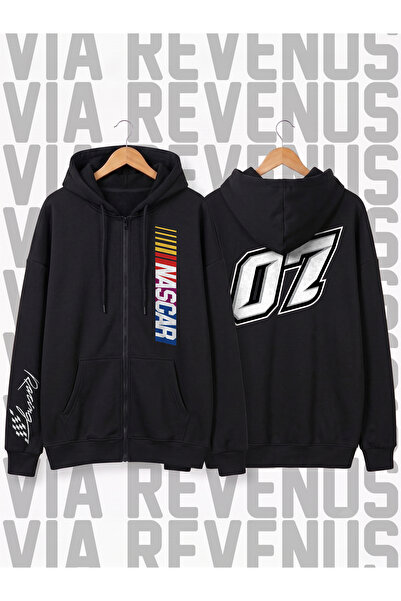 Vordevia Nascar 07 Printed Unisex Zippered Hooded Sweatshirt Cardigan