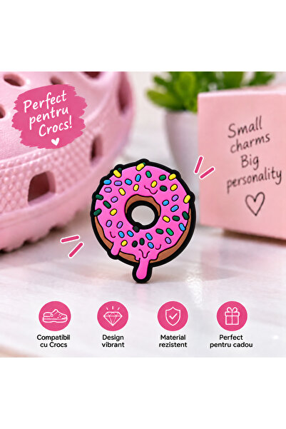 Casuta cu Minuni Gogoasa/ Donuts - Charm decorativ pentru saboți, accesoriu p...