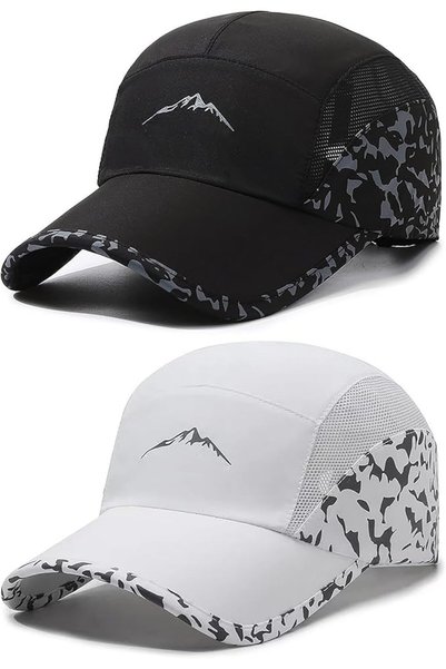 AZONEE Quick Dry Baseball Caps, 2 Pack Lightweight Adjustable Sun Hat for Men...