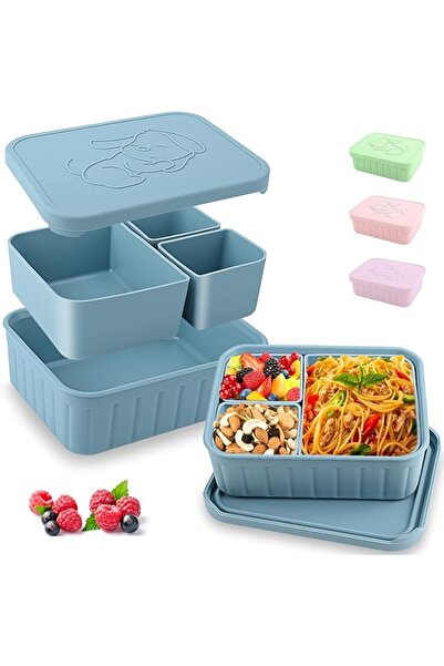 GENERAL Reusable Silicone Kids Bento Box Lunch, Bento Lunch Box for Kids, Con...