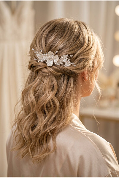 Bella Grace 𝗕𝗲𝗹𝗹𝗮 Grace zirkon taşlı tarak Aksesuar Düğün,Nikah, Nişan, ...