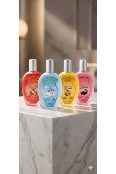 Generic Brand عطر اطفال خوخ و كرز و بودر و فراوه ٤٠٠ مل ٤ قطع المجموعه ٤٠٠ مل