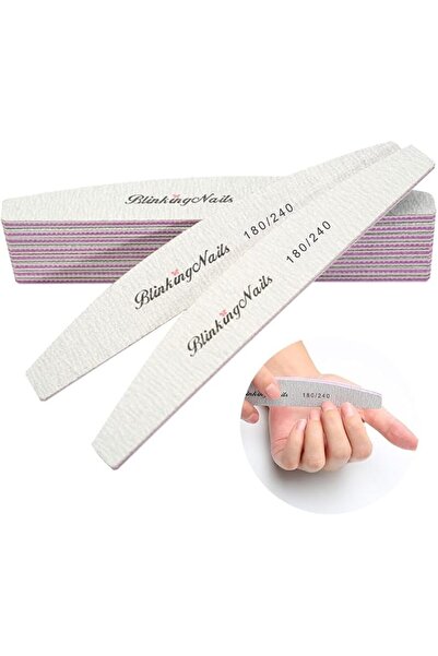 BlinkingNails Professional Nail Files & Buffers Blocks, 180/240 Grit Double S...