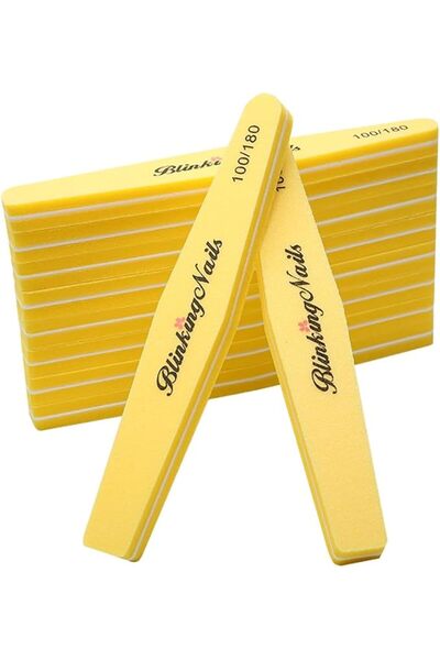 BlinkingNails Nail Buffer for Nails 100/180 Grit Sponge,Yellow Nail File Bulk...