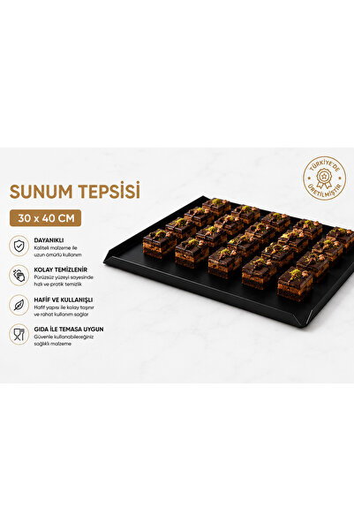 Öz Mutfak 30x40 cm İtalyan Açılı Üstü Kaplamalı Kuru Pasta ve Atıştırmalık Su...